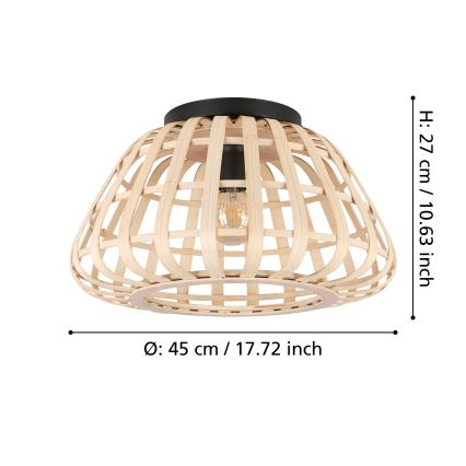 Eglo - Stropna svjetiljka 1xE27/40W/230V bambus