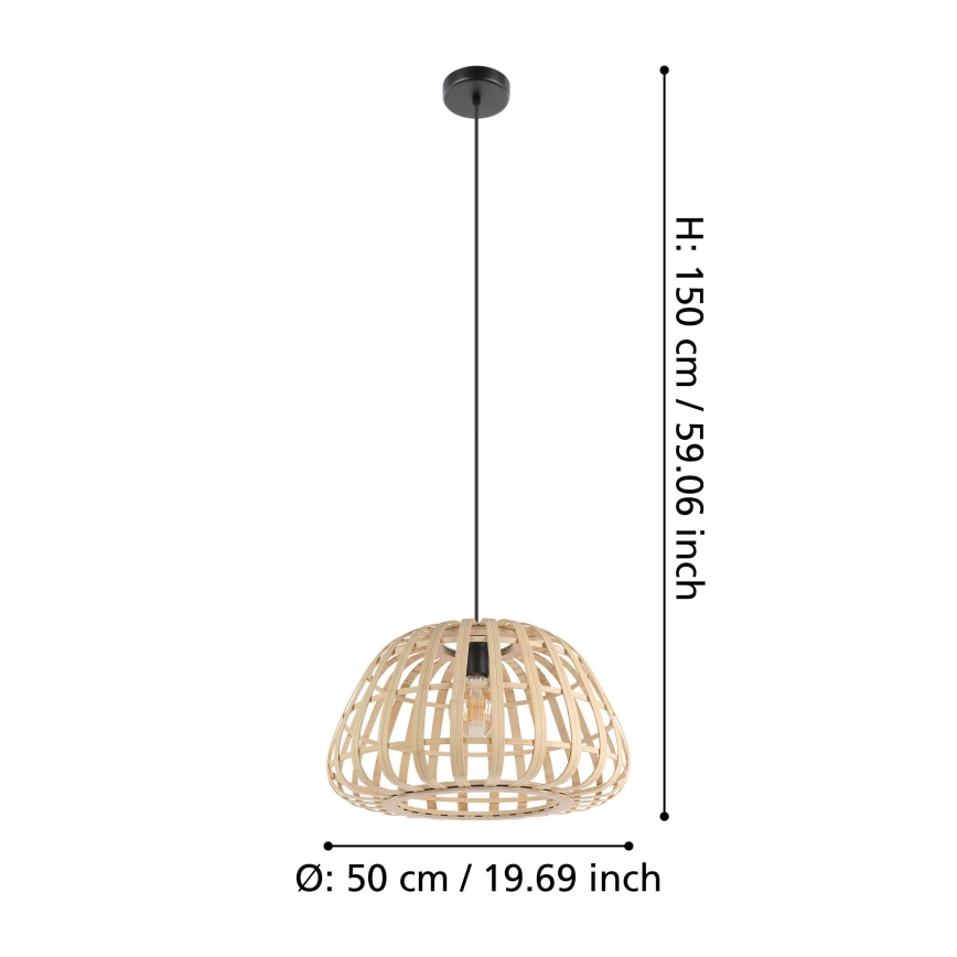 Eglo - Luster na sajli 1xE27/40W/230V pr. 50 cm bambus