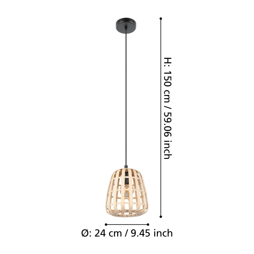 Eglo - Luster na sajli 1xE27/40W/230V pr. 24 cm bambus
