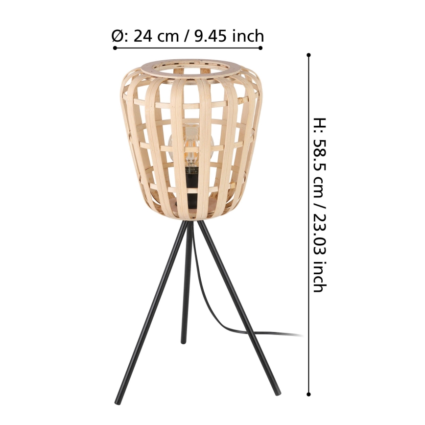 Eglo - Stolna lampa 1xE27/40W/230V bambus