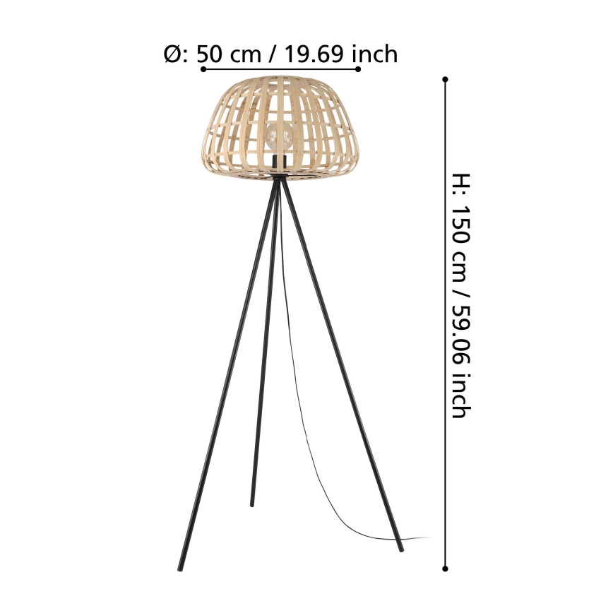 Eglo - Podna lampa 1xE27/40W/230V bambus