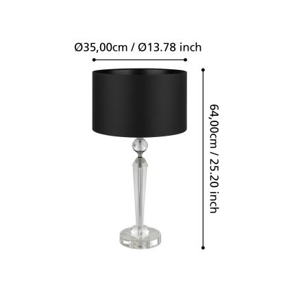 Eglo - Stolna lampa 1xE27/40W/230V crna