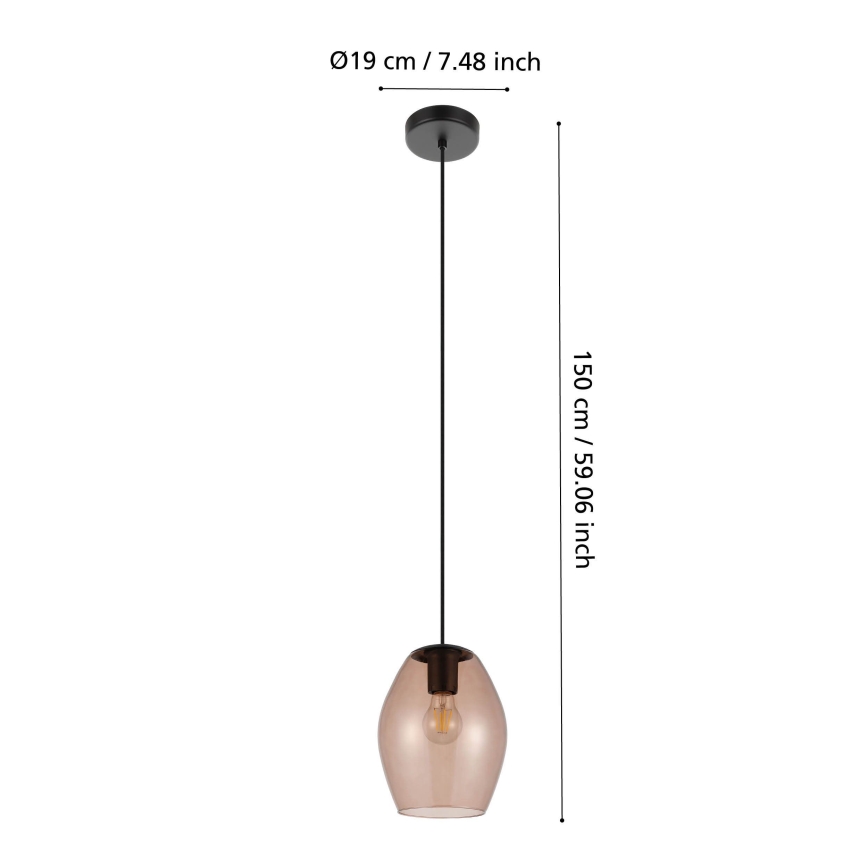 Eglo - Luster na sajli 1xE27/40W/230V smeđa
