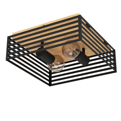 Eglo - Stropna svjetiljka 2xE27/40W/230V crna/smeđa