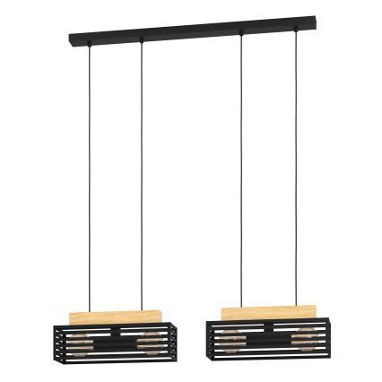 Eglo - Luster na sajli 4xE27/40W/230V crna/smeđa