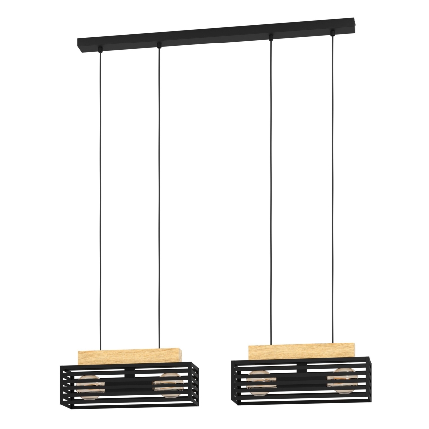 Eglo - Luster na sajli 4xE27/40W/230V crna/smeđa