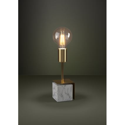 Eglo - Stolna lampa 1xE27/40W/230V zlatna/bijeli mramor