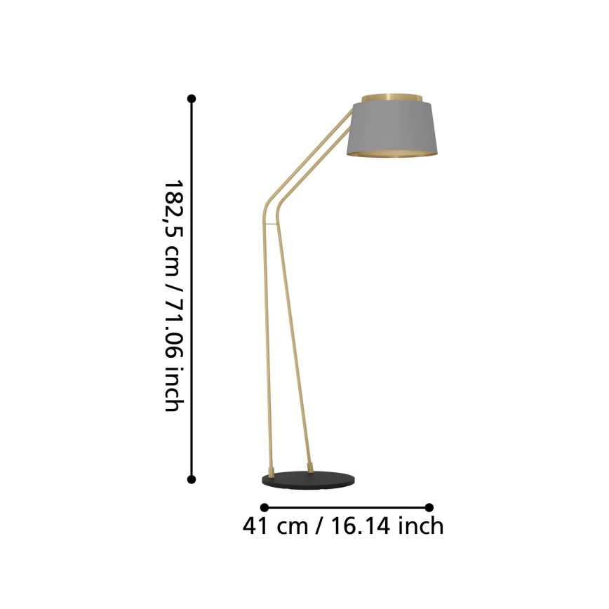 Eglo - Podna lampa 1xE27/40W/230V siva/zlatna