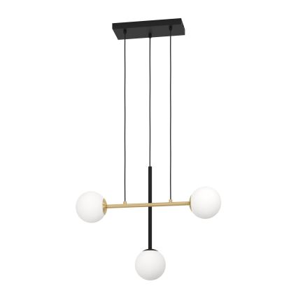 Eglo - Luster na sajli 3xE14/40W/230V zlatna/crna