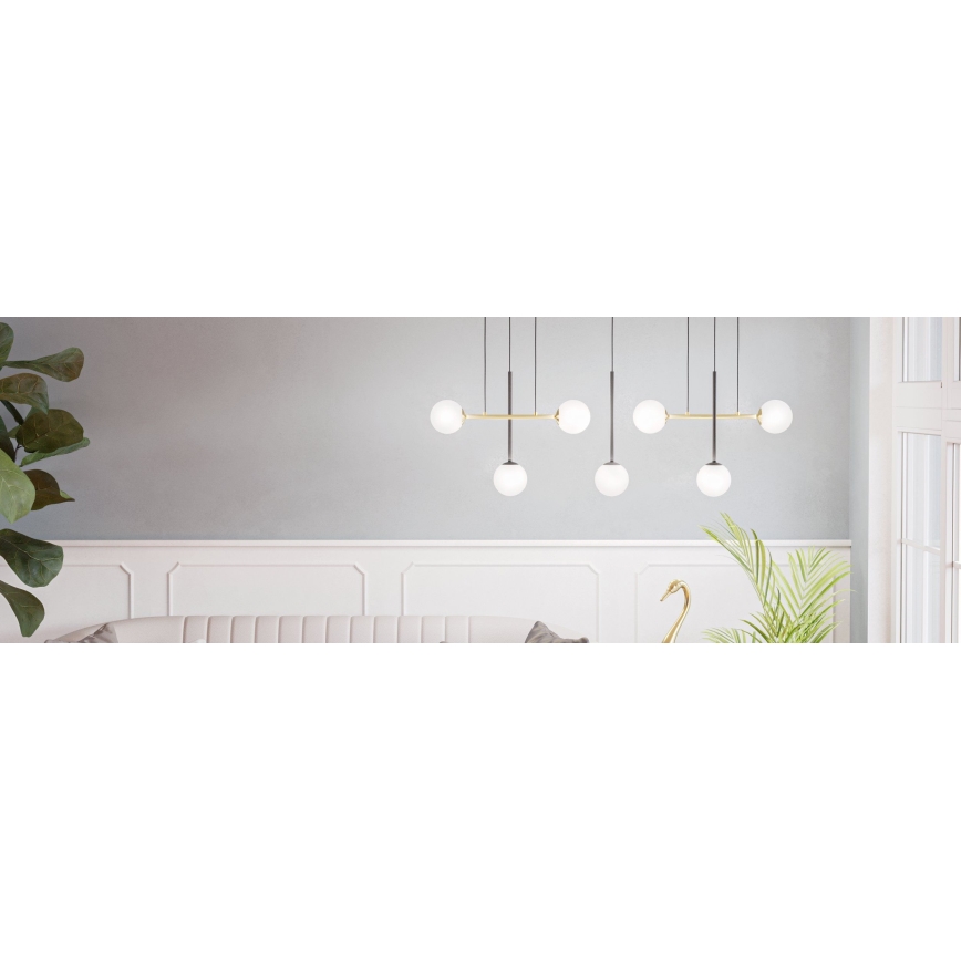 Eglo - Luster na sajli 7xE14/40W/230V zlatna/crna
