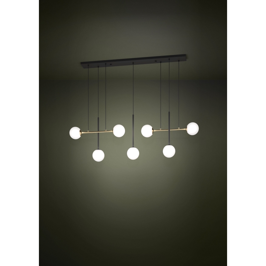 Eglo - Luster na sajli 7xE14/40W/230V zlatna/crna
