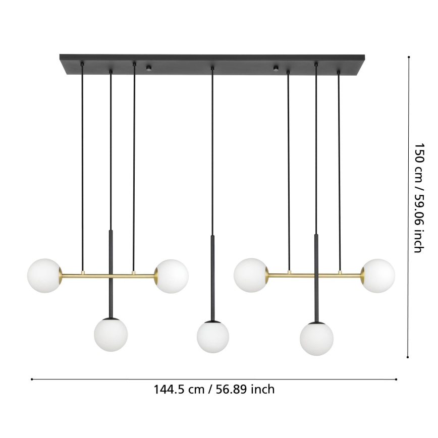 Eglo - Luster na sajli 7xE14/40W/230V zlatna/crna