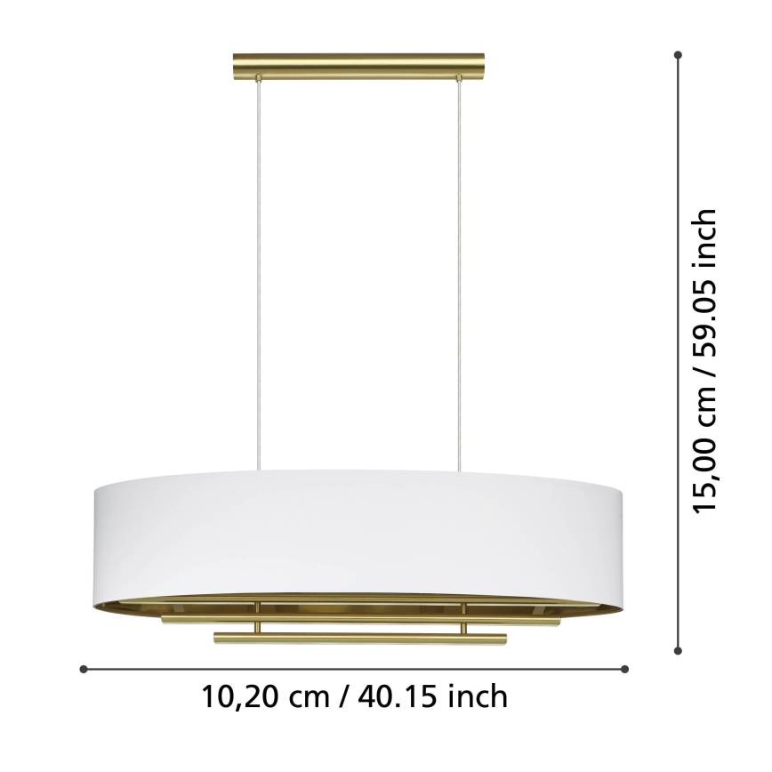 Eglo - Luster na sajli 4xE27/40W/230V bijela/zlatna