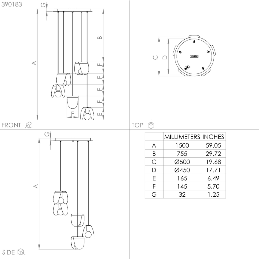 Eglo - Luster na sajli 5xE27/40W/230V crna/zlatna