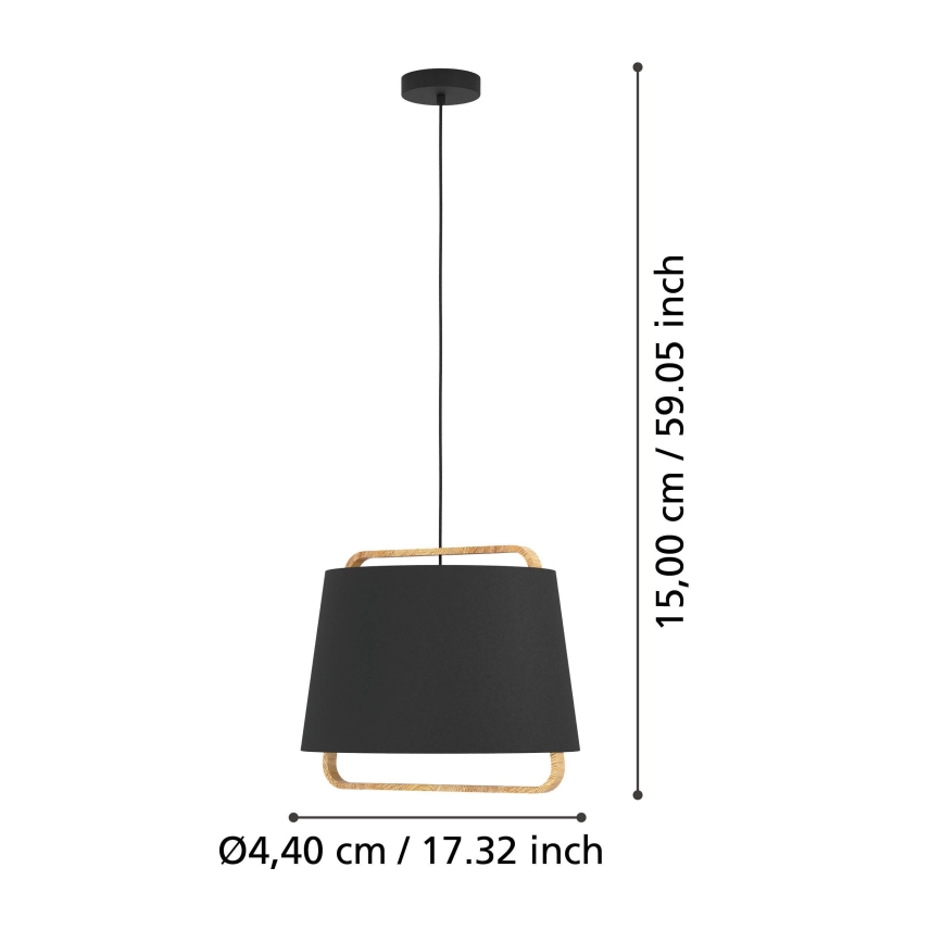Eglo - Luster na sajli 1xE27/40W/230V crna