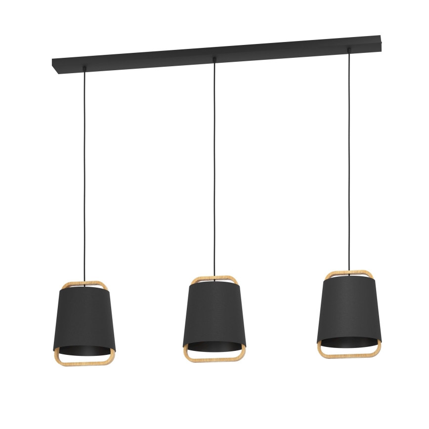 Eglo - Luster na sajli 3xE27/40W/230V crna