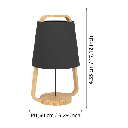 Eglo - Stolna lampa 1xE27/40W/230V crna