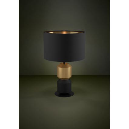 Eglo - Stolna lampa 1xE27/40W/230V crna/zlatna