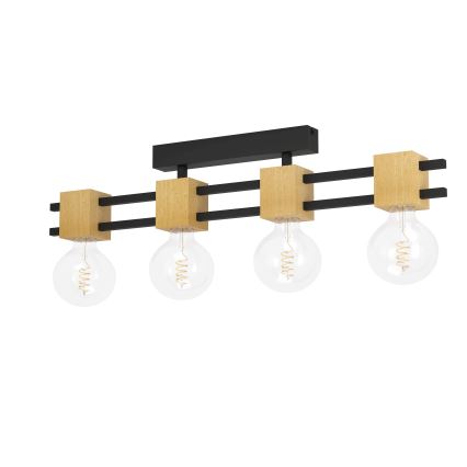 Eglo - Nadgradni luster 4xE27/40W/230V crna/smeđa
