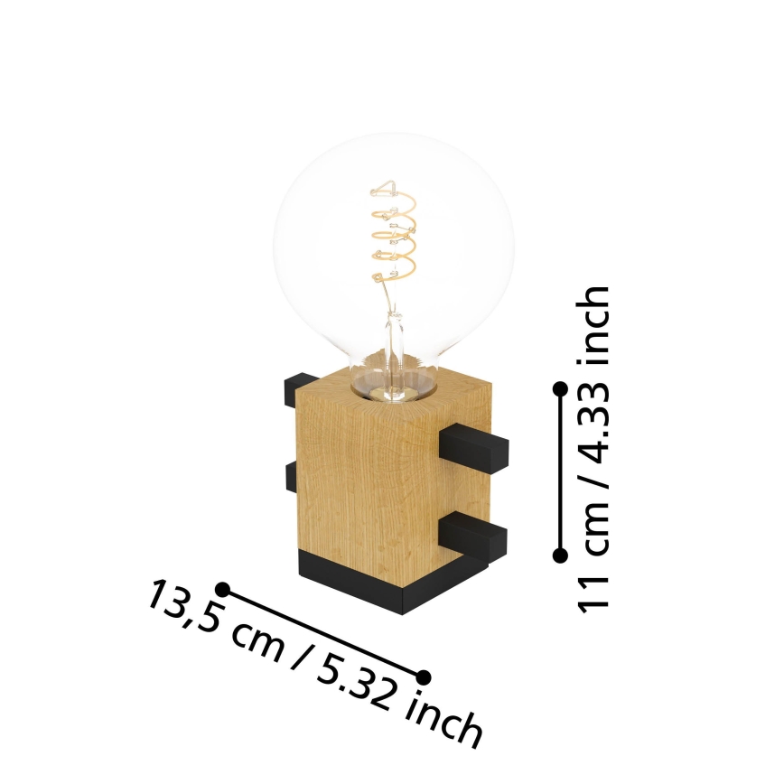 Eglo - Stolna lampa 1xE27/40W/230V crna/smeđa