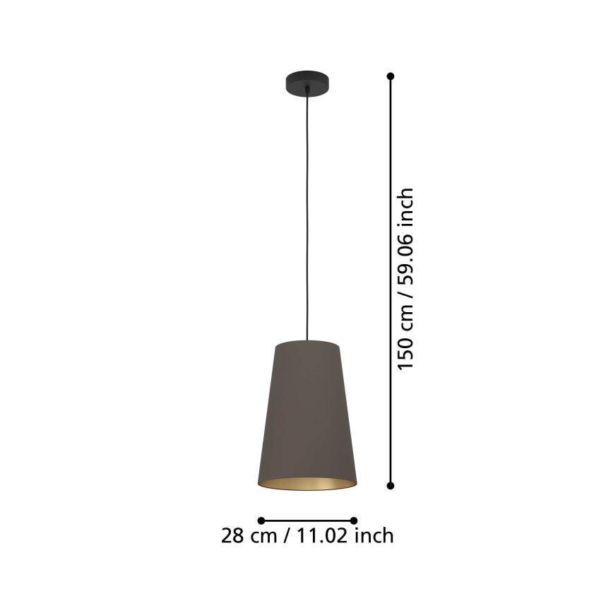 Eglo - Luster na sajli 1xE27/40W/230V smeđa
