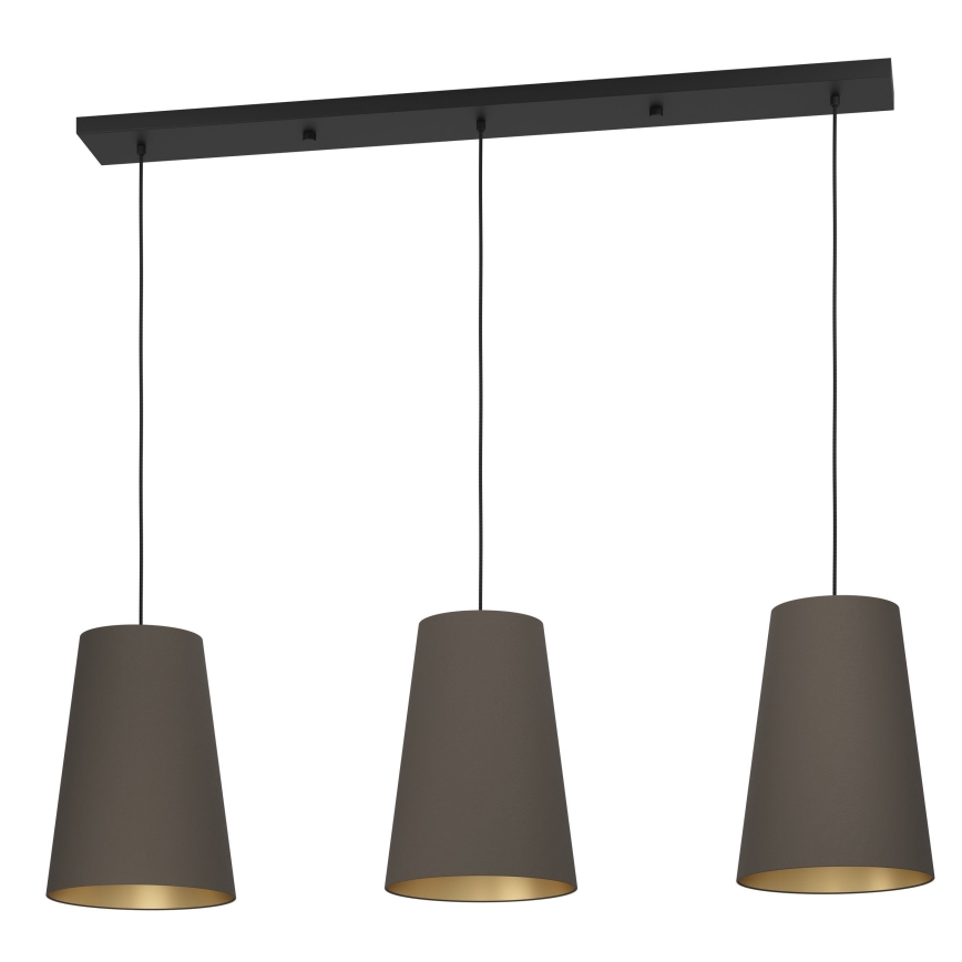 Eglo - Luster na sajli 3xE27/40W/230V smeđa