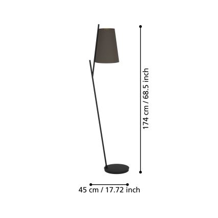 Eglo - Podna lampa 1xE27/40W/230V smeđa