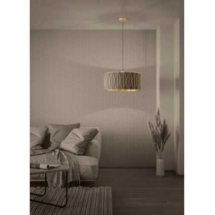 Eglo - Luster na sajli 1xE27/40W/230V zlatna/smeđa