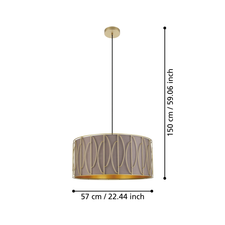Eglo - Luster na sajli 1xE27/40W/230V zlatna/smeđa