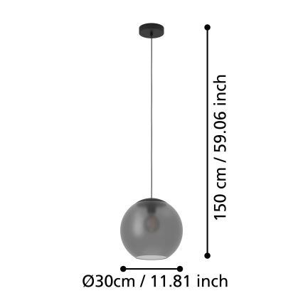Eglo - Luster na sajli 1xE27/40W/230V dimna