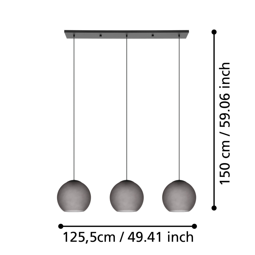 Eglo - Luster na sajli 3xE27/40W/230V dimna