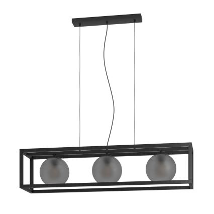 Eglo - Luster na sajli 3xE27/40W/230V dimna/crna