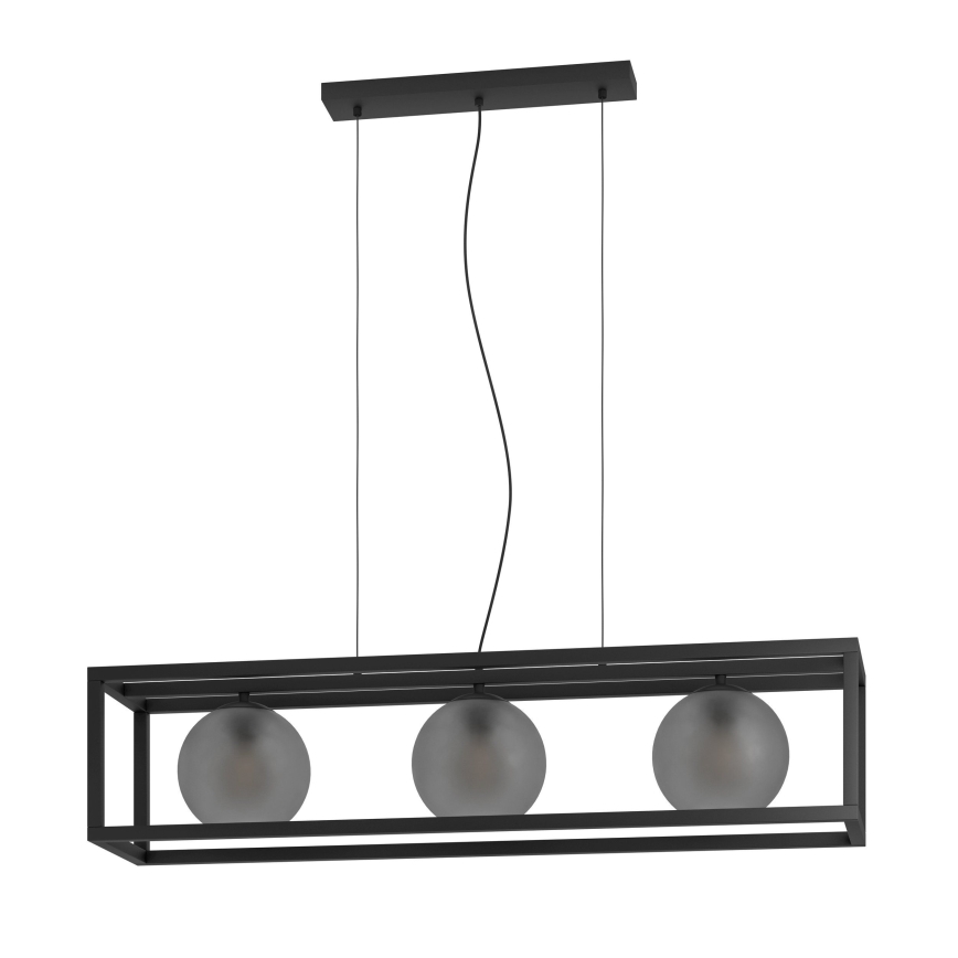 Eglo - Luster na sajli 3xE27/40W/230V dimna/crna