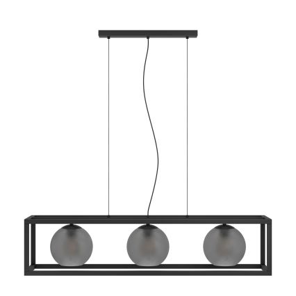 Eglo - Luster na sajli 3xE27/40W/230V dimna/crna