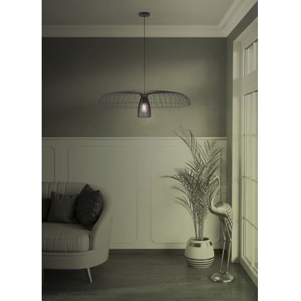 Eglo - Luster na sajli 1xE27/60W/230V pr. 98,5 cm crna