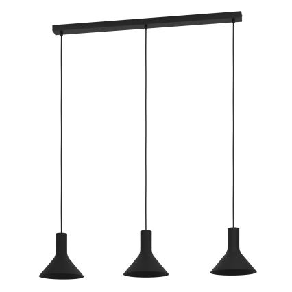 Eglo - Luster na sajli 3xE27/28W/230V crna