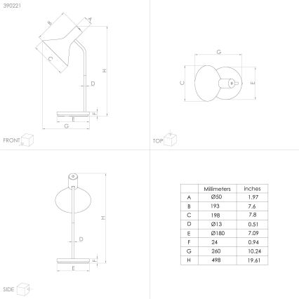Eglo - Stolna lampa 1xE27/28W/230V crna