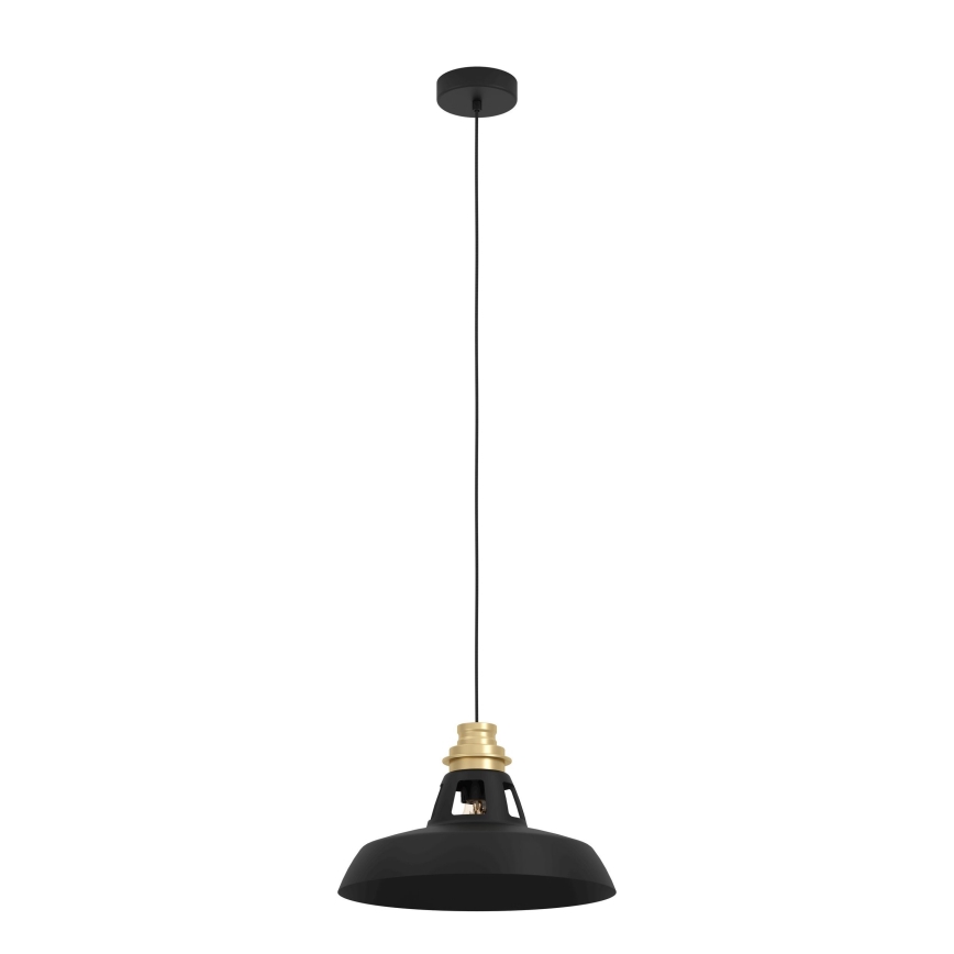 Eglo - Luster na sajli 1xE27/40W/230V crna/zlatna
