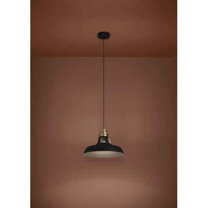 Eglo - Luster na sajli 1xE27/40W/230V crna/zlatna