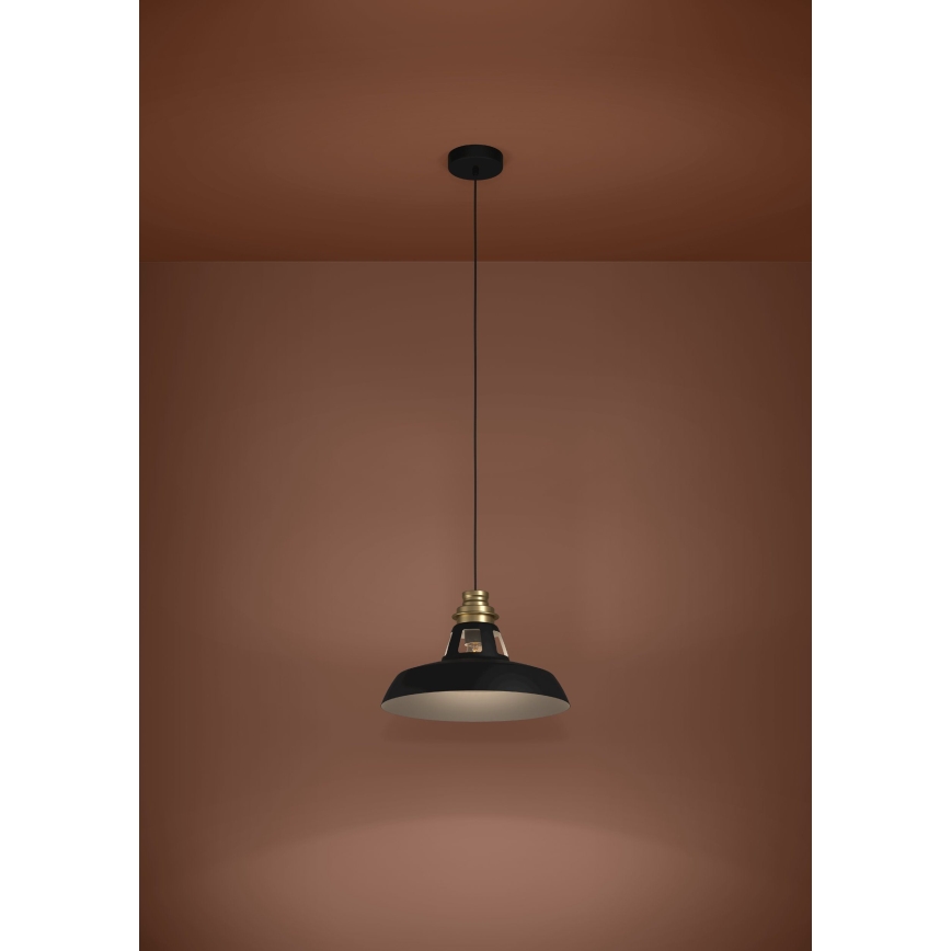 Eglo - Luster na sajli 1xE27/40W/230V crna/zlatna