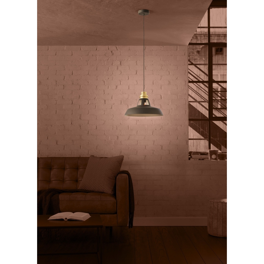 Eglo - Luster na sajli 1xE27/40W/230V crna/zlatna