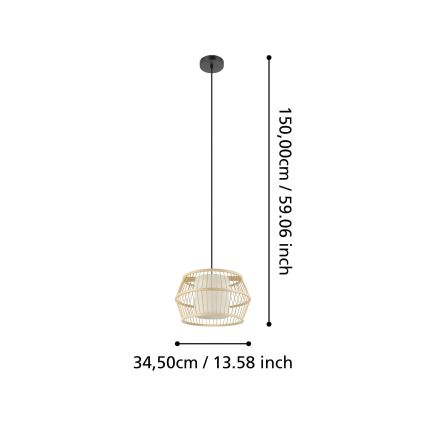 Eglo - Luster na sajli 1xE27/40W/230V bambus