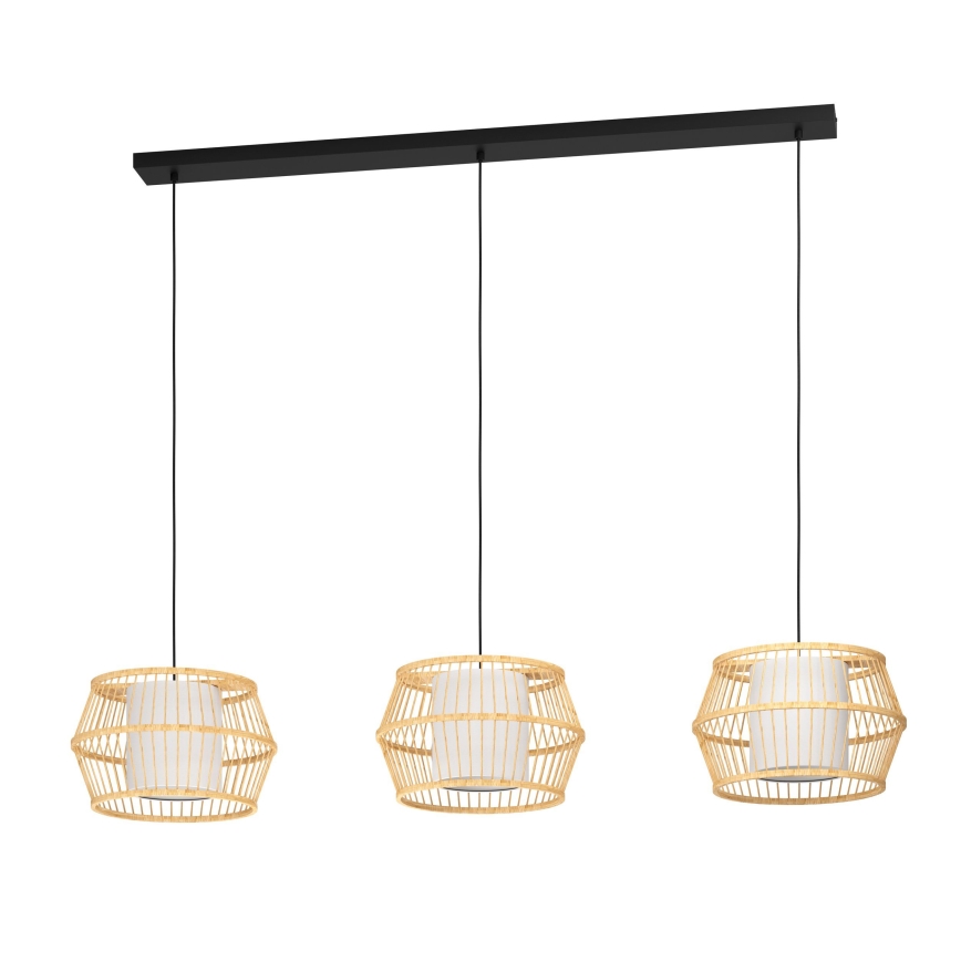 Eglo - Luster na sajli 3xE27/40W/230V bambus