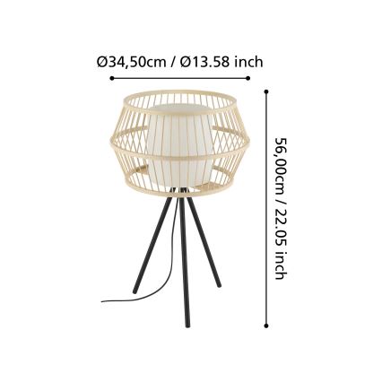 Eglo - Stolna lampa 1xE27/40W/230V bambus