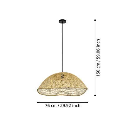 Eglo - Luster na sajli 1xE27/40W/230V pr. 72 cm bambus