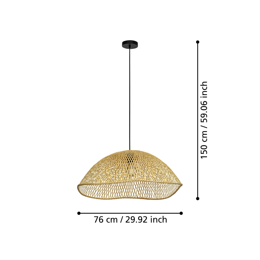 Eglo - Luster na sajli 1xE27/40W/230V pr. 72 cm bambus
