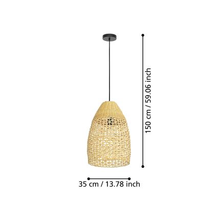Eglo - Luster na sajli 1xE27/40W/230V pr. 35 cm bambus
