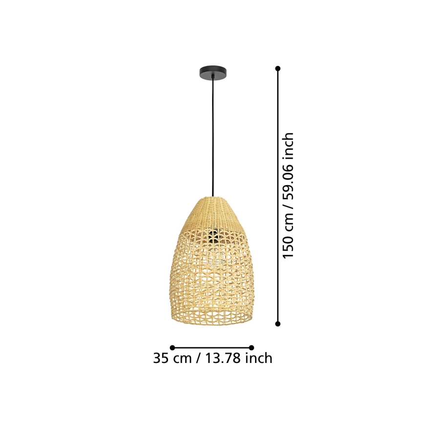 Eglo - Luster na sajli 1xE27/40W/230V pr. 35 cm bambus
