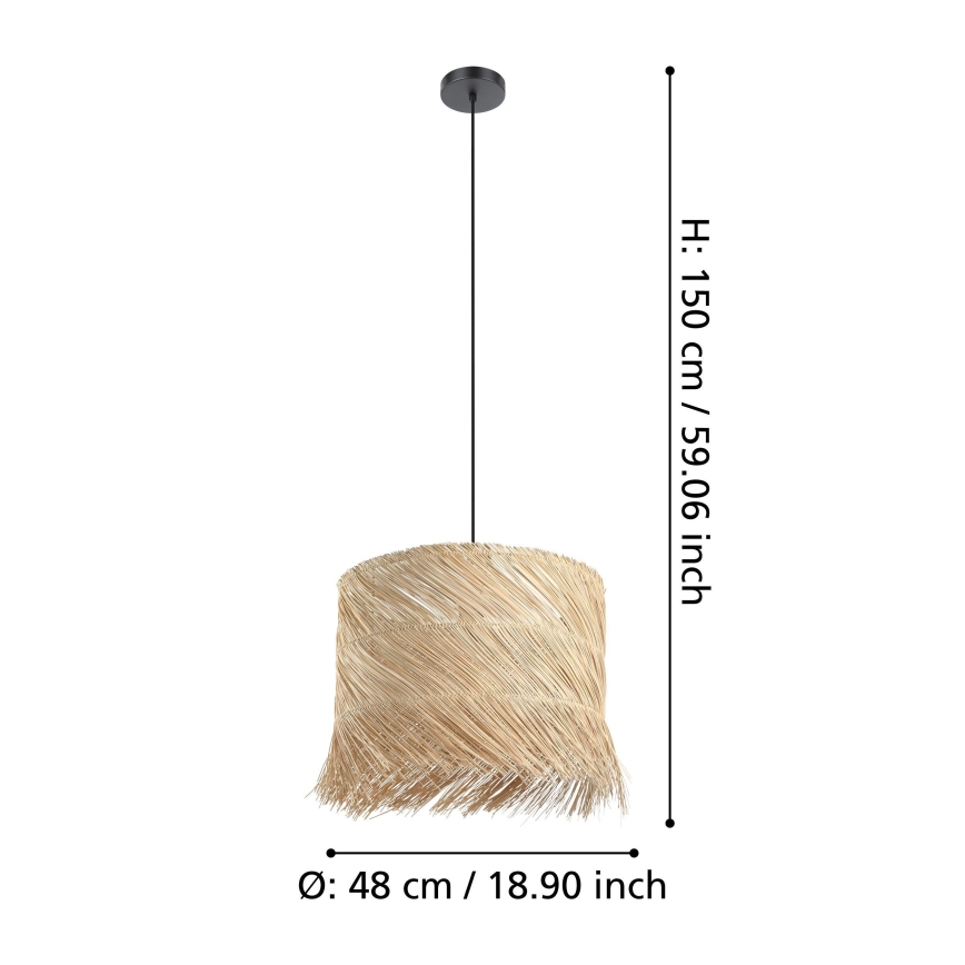 Eglo - Luster na sajli 1xE27/40W/230V ratan