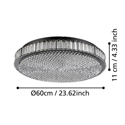 Eglo - LED Prigušiva stropna svjetiljka LED/52,4W/230V 4000K crna